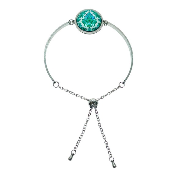 Green Lotus Slider Bead Bracelet - Picture 2 of 7